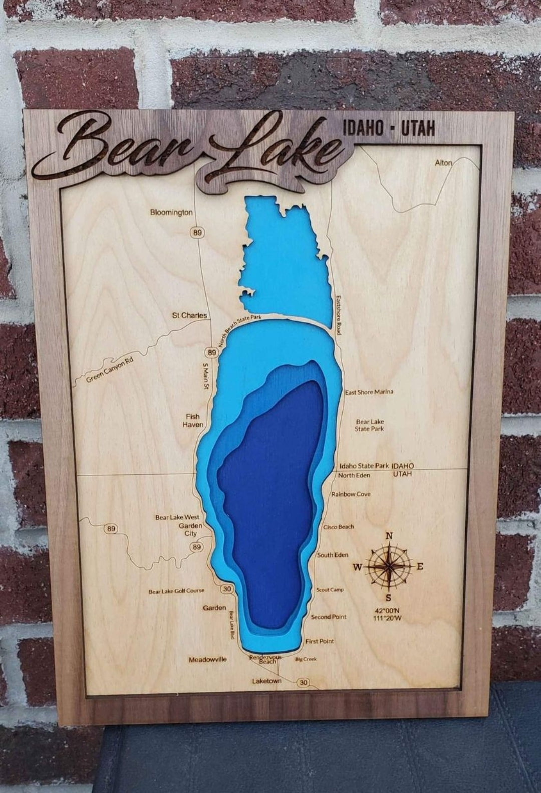 Bear Lake Layered Lake Map | Wood Lake Map | Bear Lake Gifts | Topographic Map