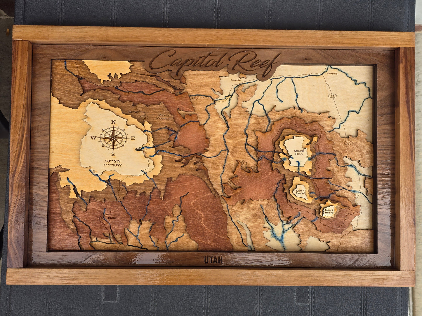 Capitol Reef National Park Layered Wood Map
