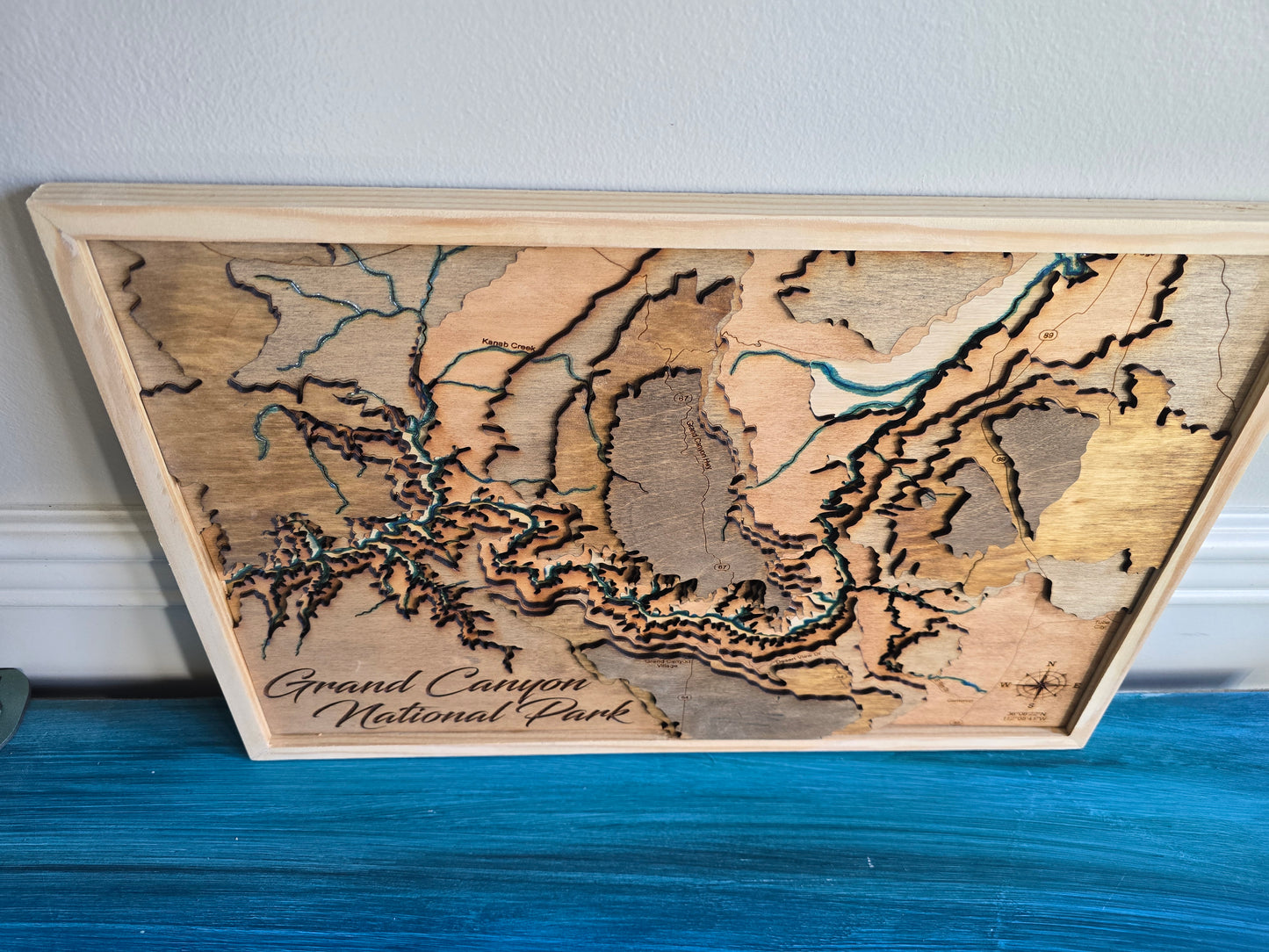 Grand Canyon National Park Wood Topographic Map