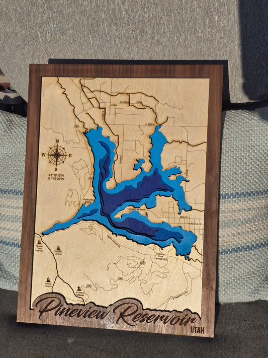 Pineview Reservoir Layered Lake Map