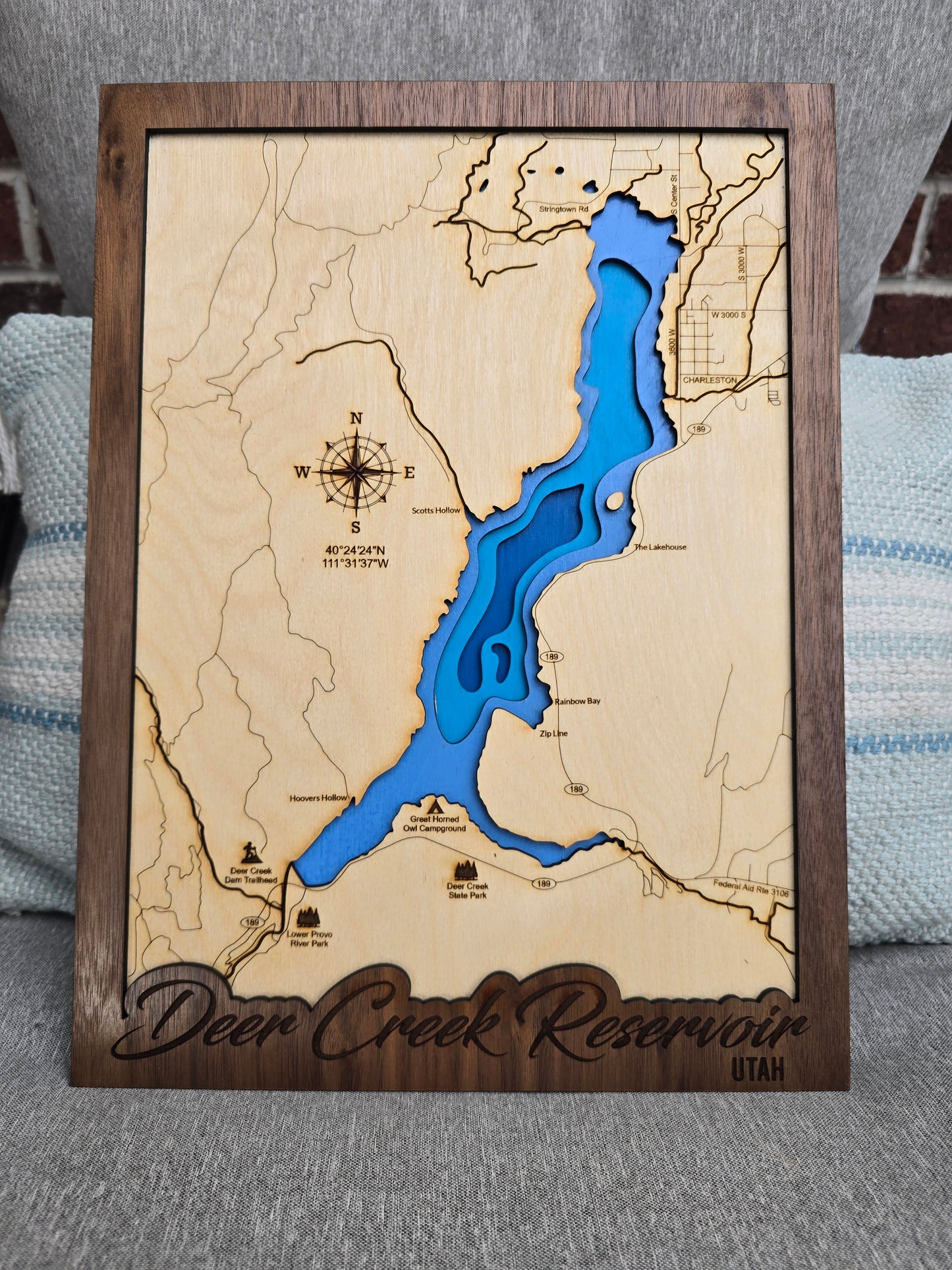 Deer Creek Reservoir Layered Lake Map