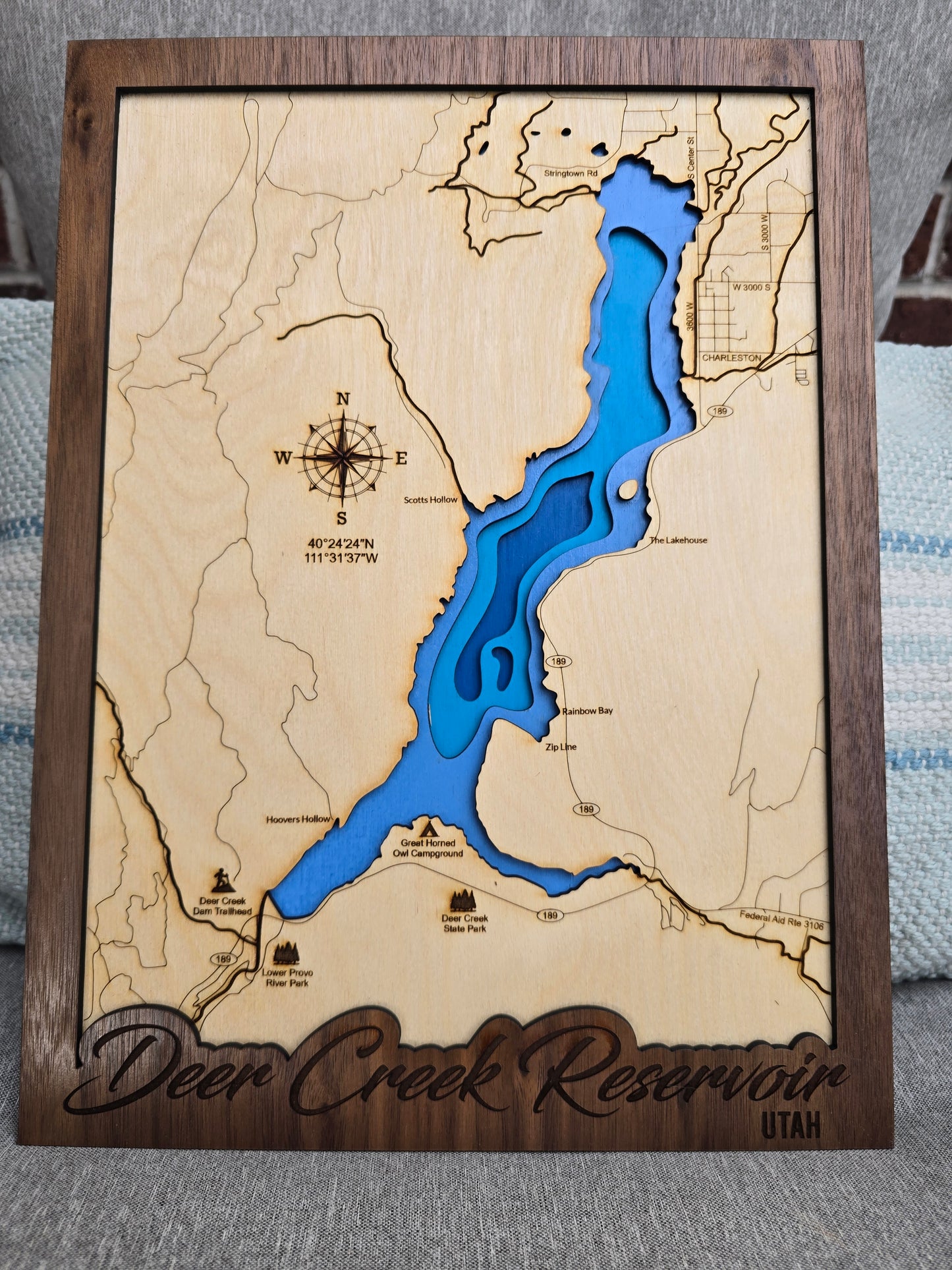 Deer Creek Reservoir Layered Lake Map