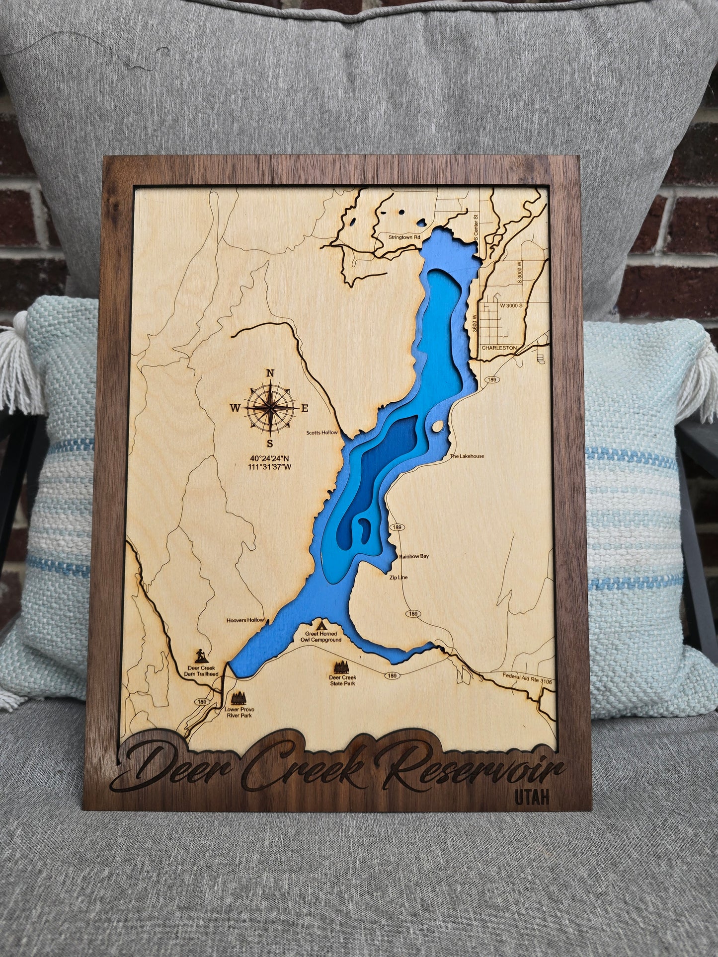 Deer Creek Reservoir Layered Lake Map