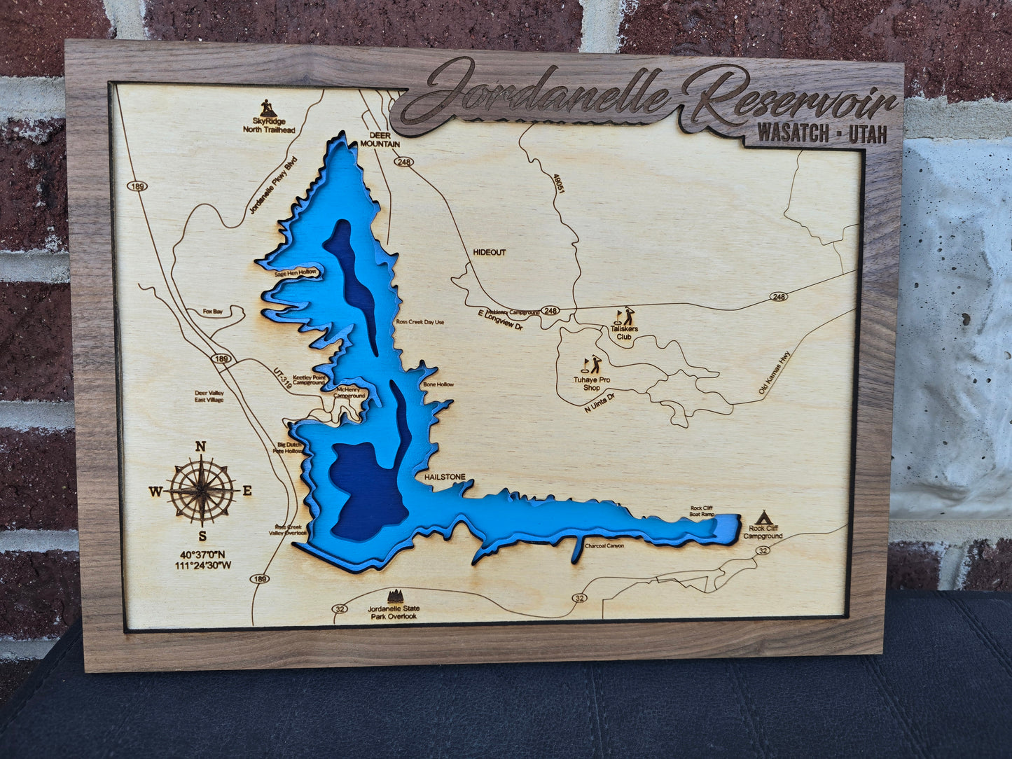 Jordanelle Reservoir Layered Lake Map