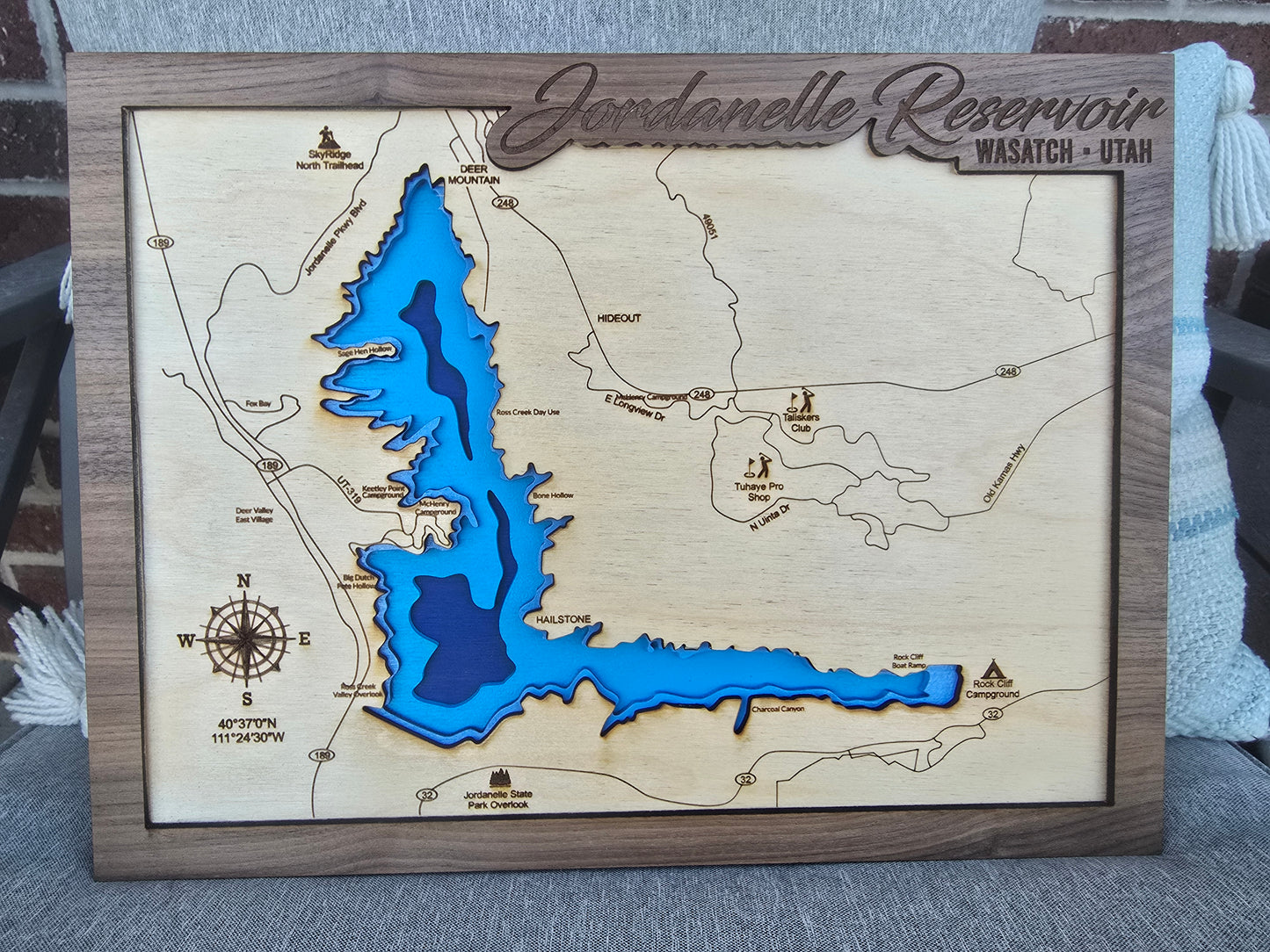 Jordanelle Reservoir Layered Lake Map