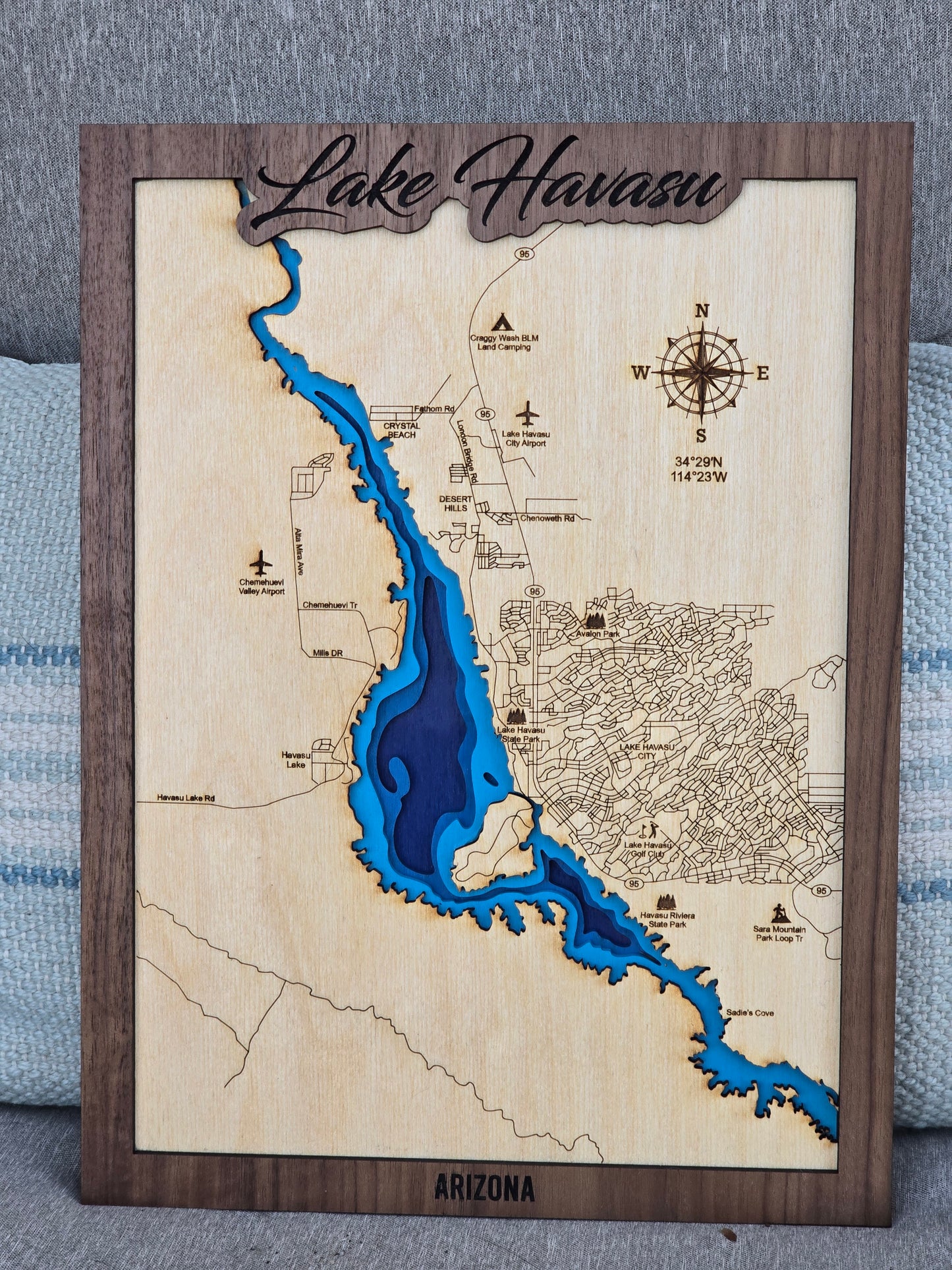 Lake Havasu Layered Lake Map