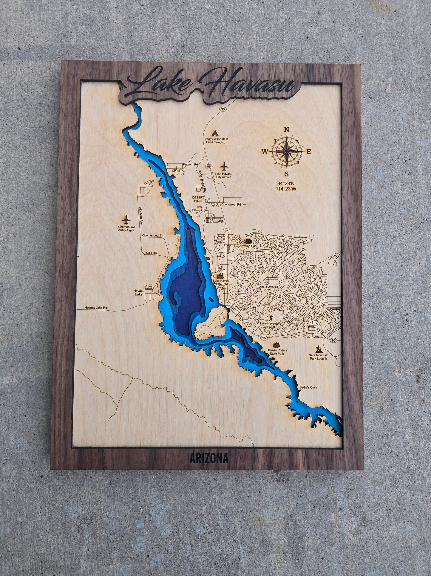 Lake Havasu Layered Lake Map