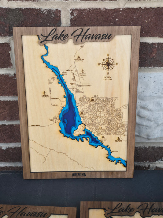 Lake Havasu Layered Lake Map