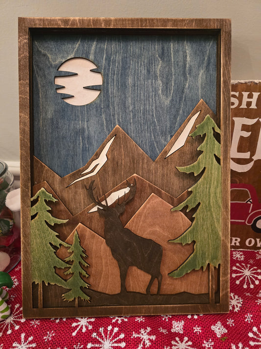 Mountain Scene Elk