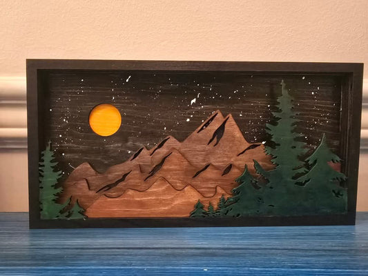 Night Mountain Scene Layered