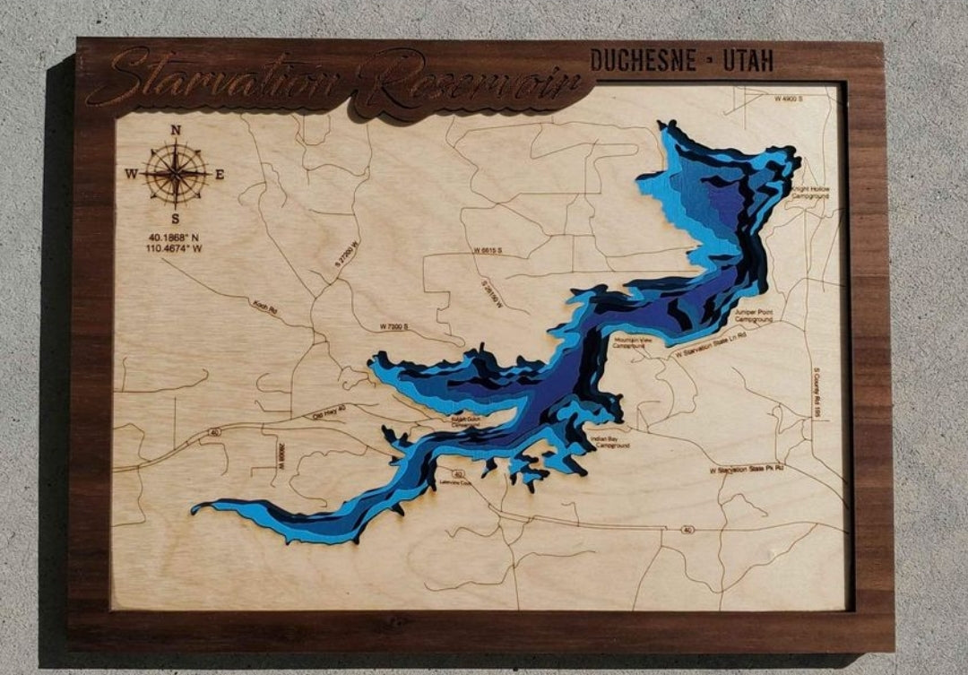 Starvation Reservoir Layered Lake Map