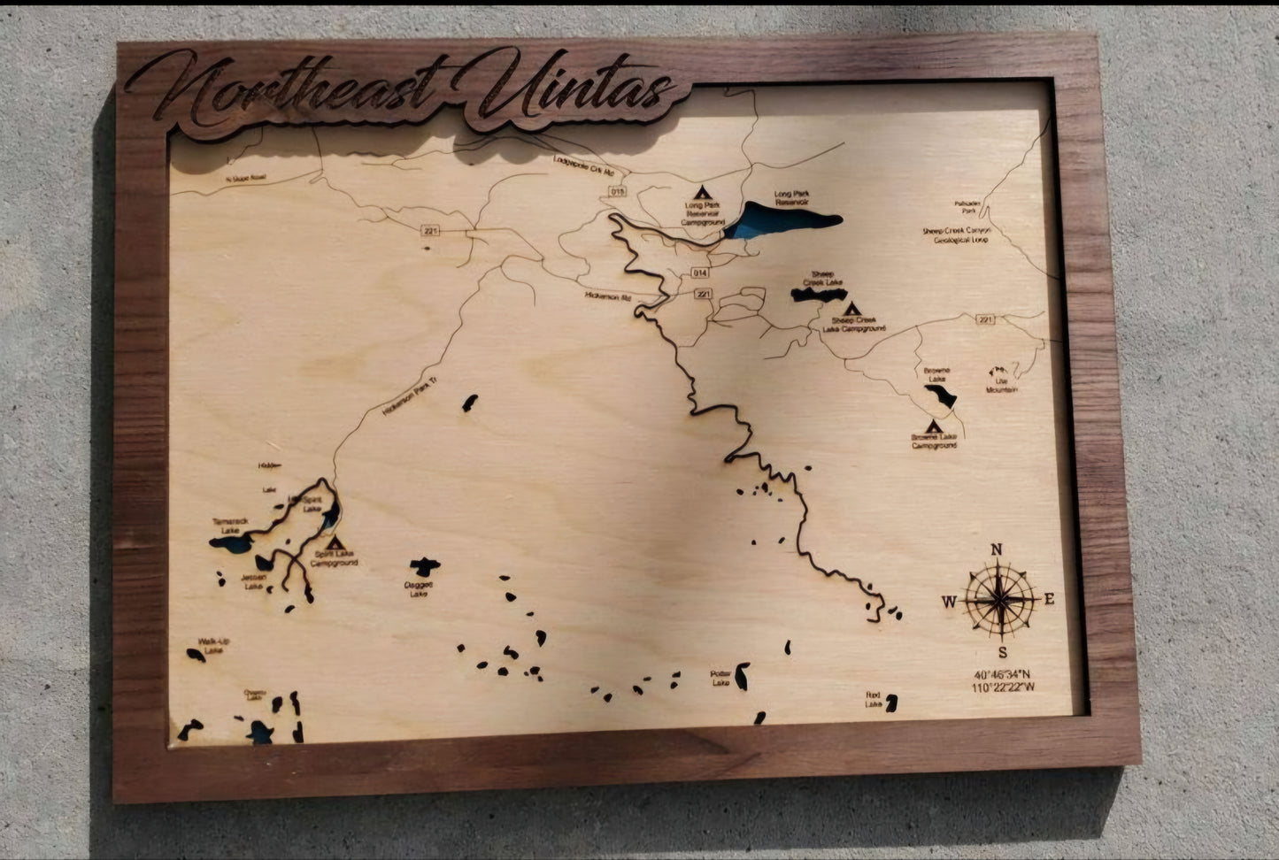 Northeast Uinta Mountains (Spirit Lake) Lake Layered Lake Map