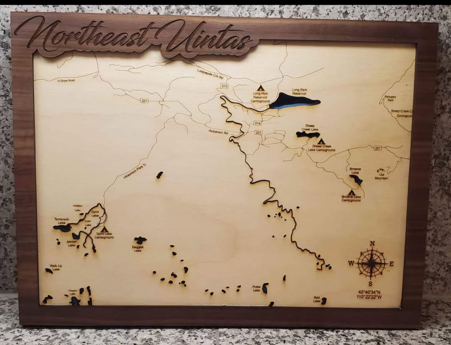 Northeast Uinta Mountains (Spirit Lake) Lake Layered Lake Map