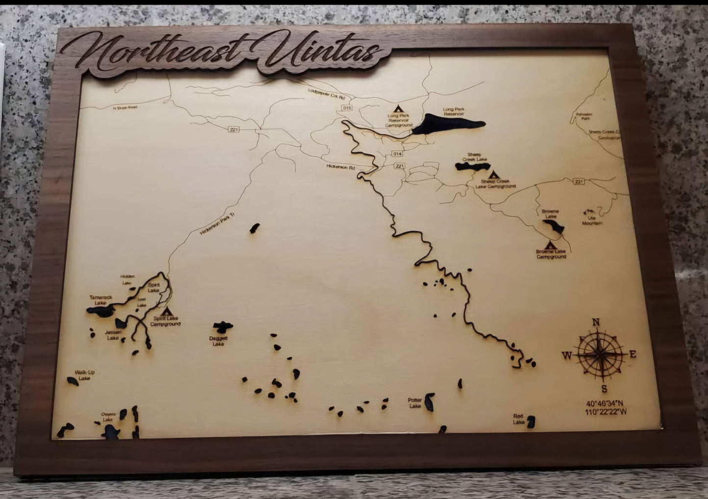 Northeast Uinta Mountains (Spirit Lake) Lake Layered Lake Map