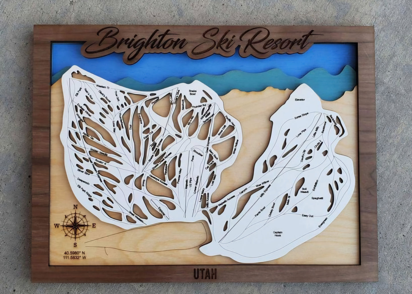 Brighton Ski Resort Layered Map