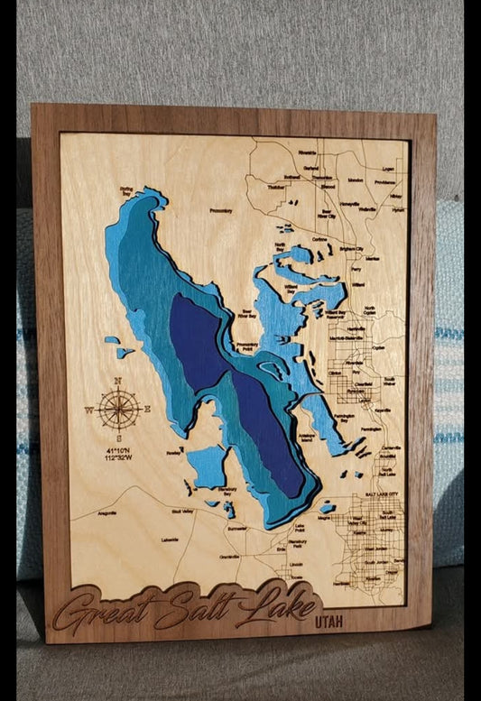 Great Salt Lake Layered Lake Map