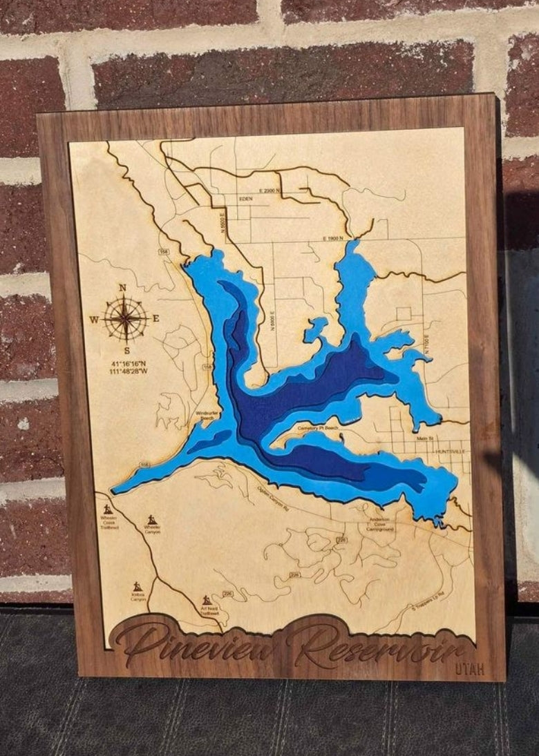 Pineview Reservoir Layered Lake Map