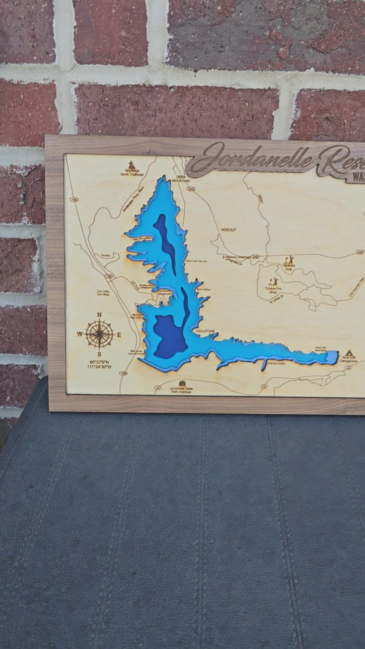 Jordanelle Reservoir Layered Lake Map