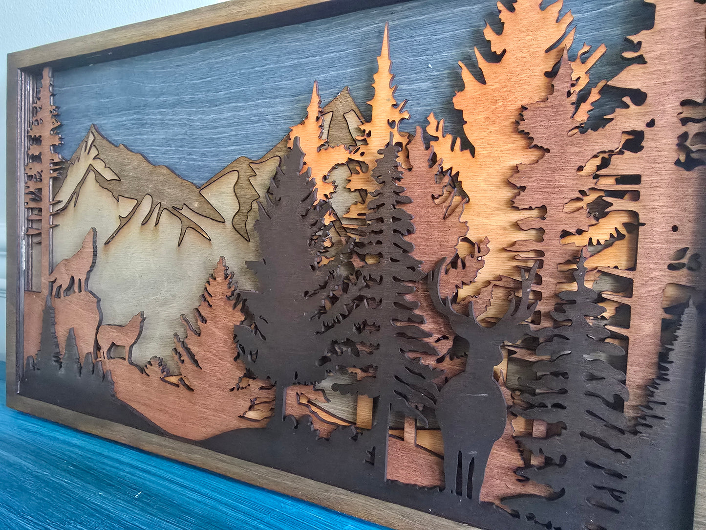 Layered Wolf & Buck Mountain Forest