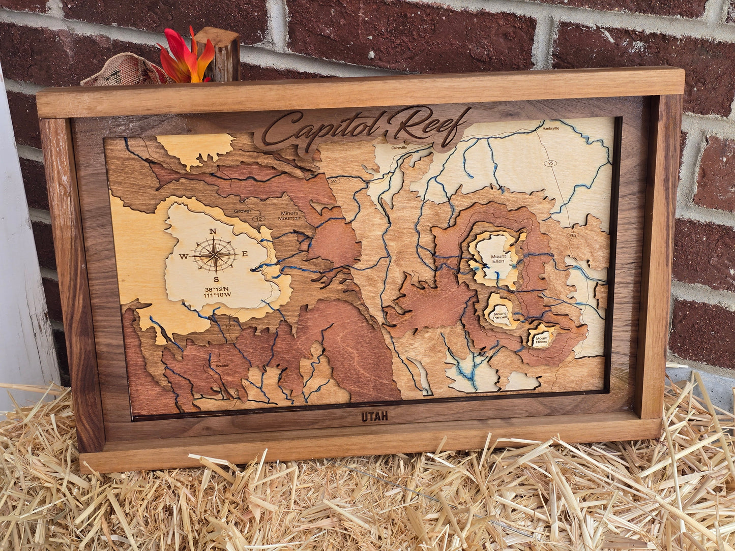 Capitol Reef National Park Layered Wood Map