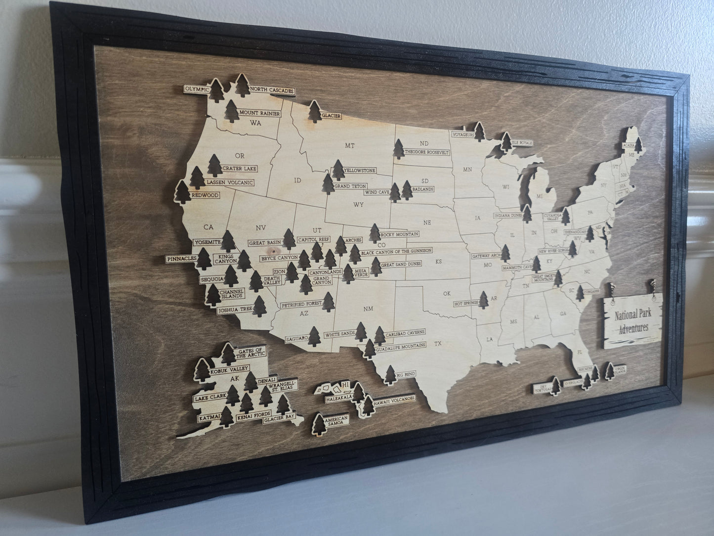 National Park Map with Pre-stick Trees