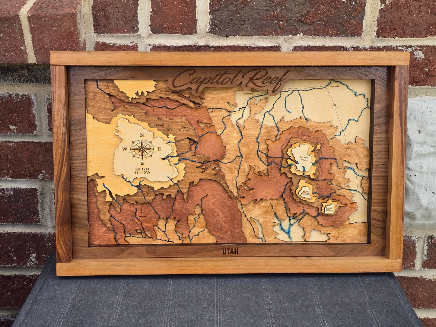 Capitol Reef National Park Layered Wood Map