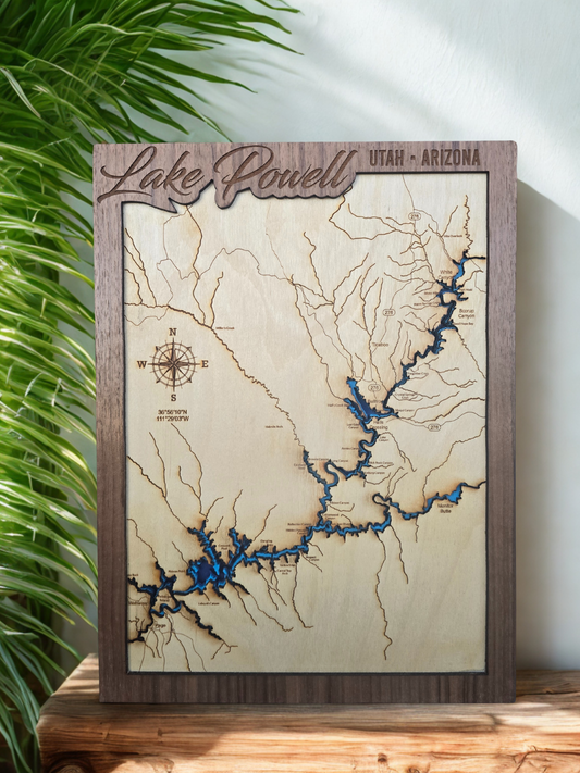 Lake Powell Layered Lake Map