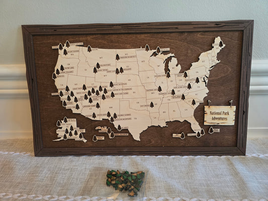 National Park Map with Pre-stick Trees