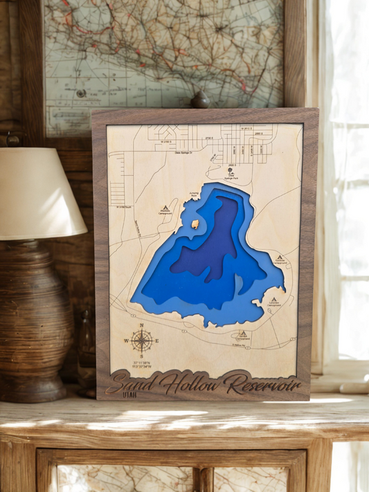 Sand Hollow Reservoir Layered Lake Map