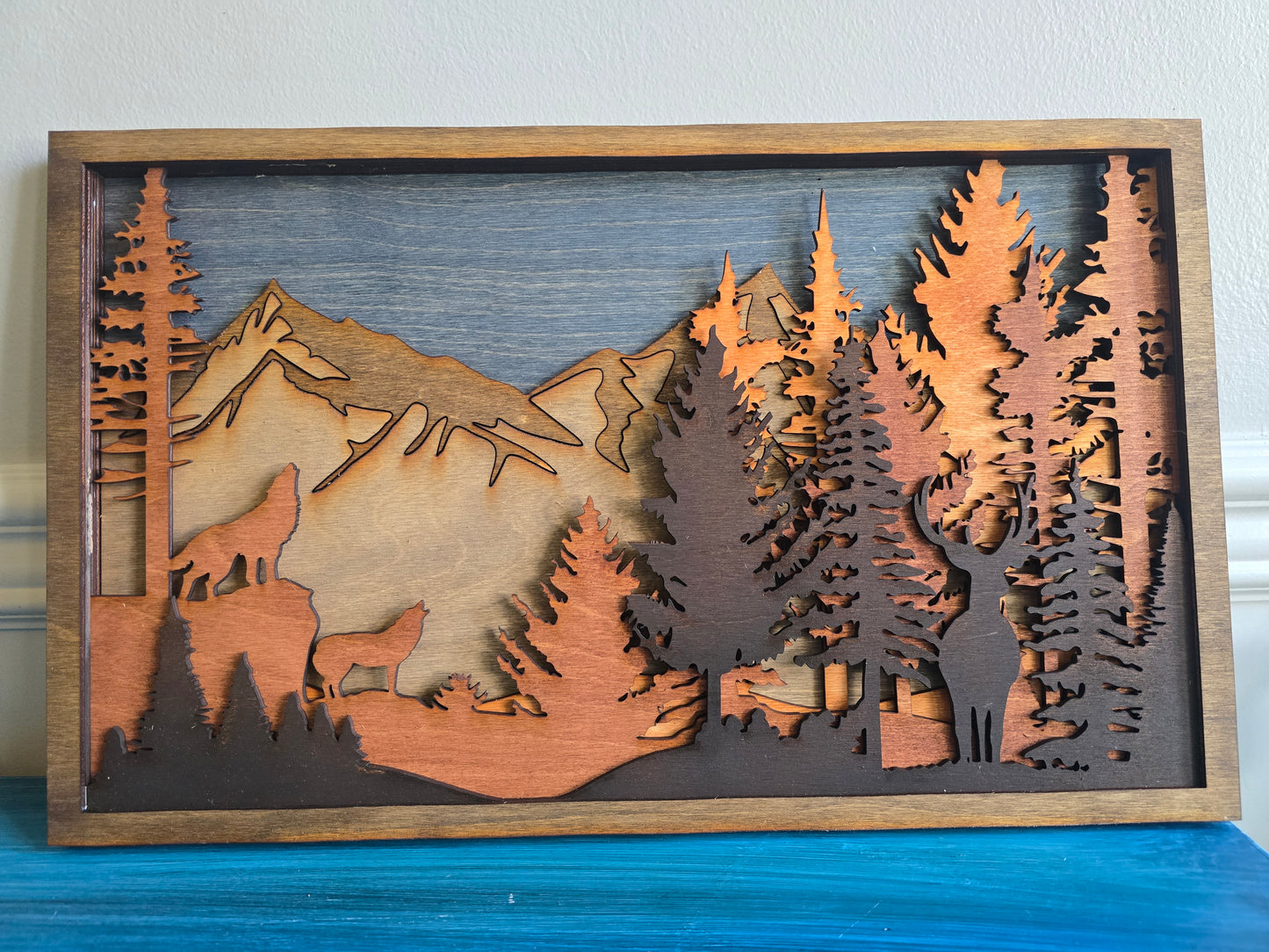Layered Wolf & Buck Mountain Forest