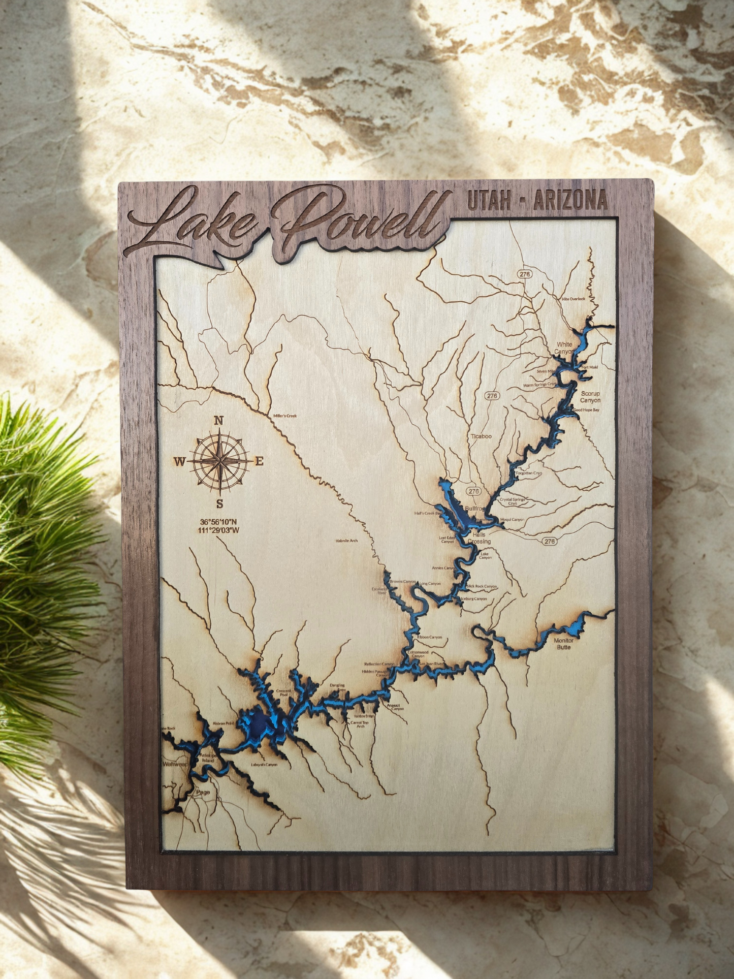 Lake Powell Layered Lake Map