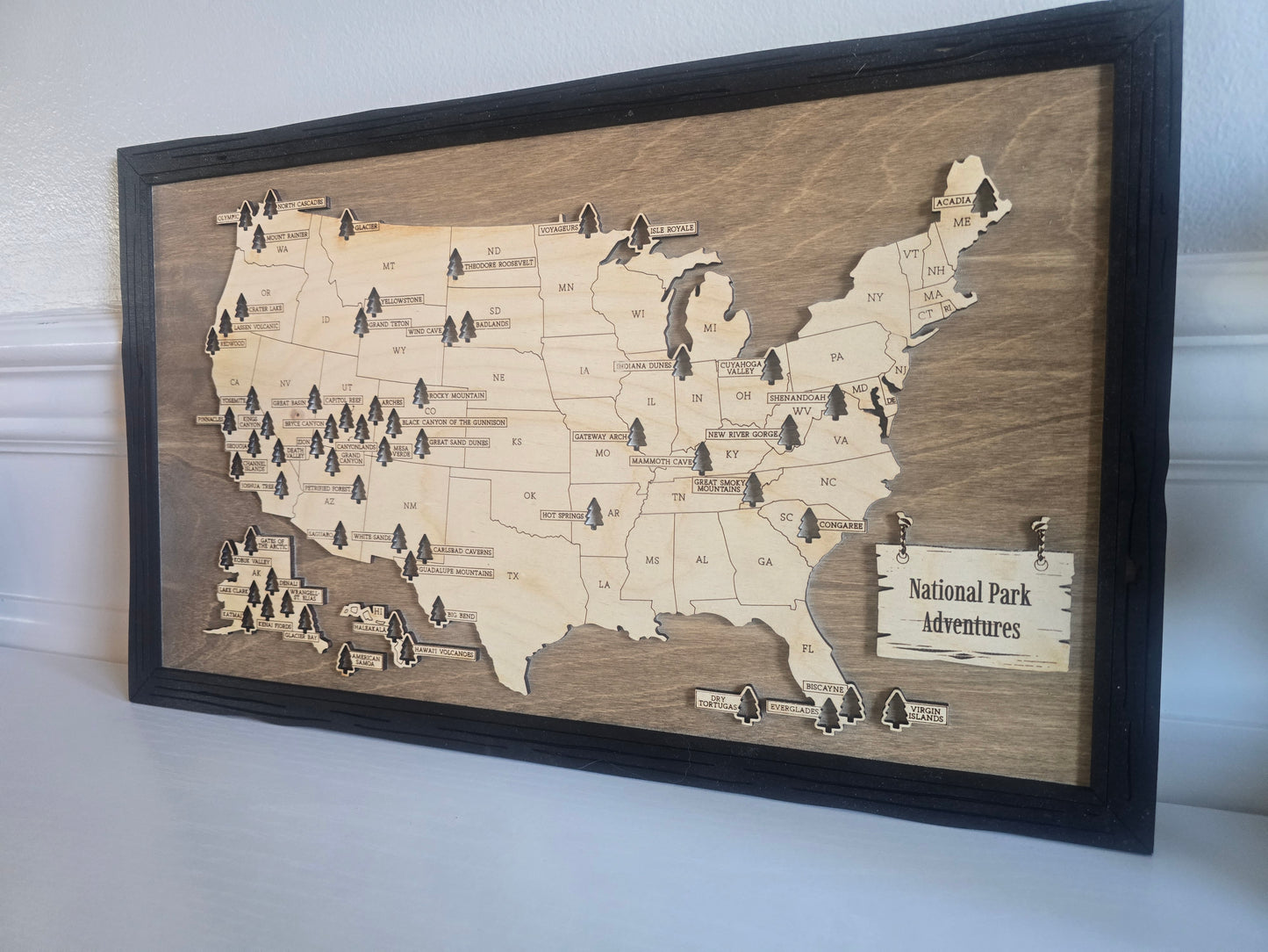 National Park Map with Pre-stick Trees