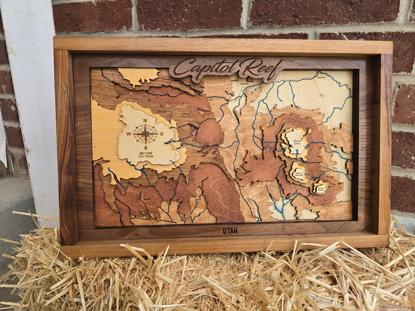Capitol Reef National Park Layered Wood Map